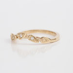 Verlobungsring 14 kt Gelbgold mit Blättern