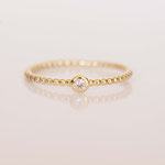 Kugelring 14 kt Gelbgold mit Diamant