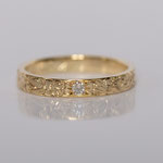 Eheringe 14 kt Gelbgold graviert mit Diamant
