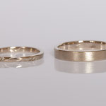 Ehering Möbiusband 14 kt Weissgold mit Diamanten und Ehering längsdiamantiert