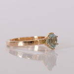 Verlobungsring 14 kt Rosegold mit Aquamarin