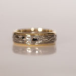 Eheringe 14 kt Weiss- und Gelbgold graviert