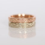 Eheringe 14 kt Rot- und Weissgold graviert