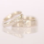 Eheringe 14 kt Weissgold graviert
