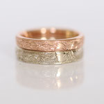 Eheringe 14 kt Rot-, und Weissgold graviert