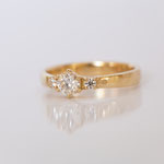 Verlobungsring 14 kt Gelbgold mit Diamanten