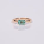 Verlobungsring 14 kt Rosegold mit Aquamarin