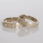 Eheringe 14 kt Weissgold graviert 