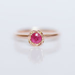 Verlobungsring 14 kt Gelbgold mit Rubin
