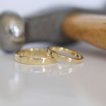 Eheringe 14 kt Gelbgold leicht gehämmert