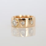 Verlobungsring 14 kt Gelbgold mit Diamanten 