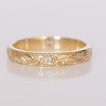 Eheringe 14 kt Gelbgold mit Diamant und graviert
