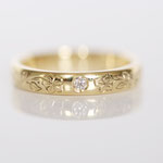 Eheringe 14 kt Gelbgold mit Diamanten und graviert