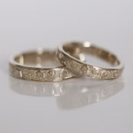Eheringe 14 kt Weissgold graviert