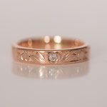 Eheringe 14 kt Rotgold mit Diamant und graviert