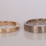 Eheringe 14 kt Rose-, und Weissgold Innengravur Berge