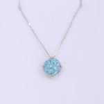14 kt Weissgold Anhänger Topaz