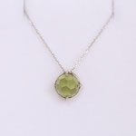 14 kt Weissgold Anhänger grüner Peridot