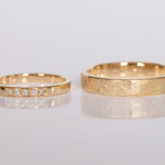 Eheringe 14 kt Gelbgold mit Diamanten und kreisdiamantiert