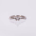 Verlobungsring 14 kt Weissgold mit Diamanten