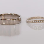 Eheringe 14 kt Weissgold mit Diamanten