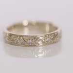 Eheringe 14 kt Weissgold graviert 