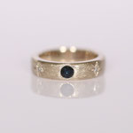 Eheringe 14 kt Weissgold mit Saphir und kreisdiamantiert 
