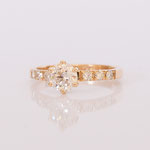 Verlobungsring 14 kt Rosegold mit Diamanten