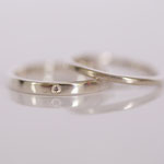 Eheringe 14 kt Weissgold mit Diamanten  in eingeriebener Fassungsart 