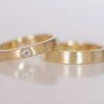 Eheringe 14 kt Gelbgold mit Diamant
