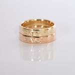 Eheringe 14 kt Gelb- und Rosegold graviert