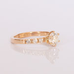Verlobungsring 14 kt Rosegold mit Diamanten