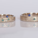 Eheringe 14 kt Weissgold mit Diamanten