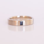 Eheringe 14 kt Weissgold mit Saphir