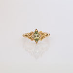 Verlobungsring 14 kt Gelbgold grünem Beryll
