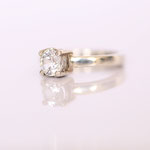 Verlobungsring 14 kt Weissgold mit Diamant 