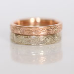 Eheringe 14 kt Rot- und Weissgold graviert 