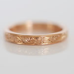 Eheringe 14 kt Rotgold mit Blüten Gravur 
