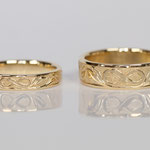 Eheringe 14 kt Gelbgold graviert