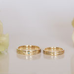 Eheringe 14 kt Gelbgold mit Diamanten und graviert
