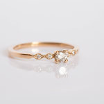 Verlobungsring 14 kt Rosegold mit Diamanten