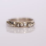Eheringe 14 kt Weissgold mit Relief und Diamant