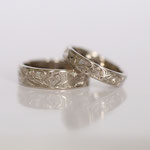 Eheringe 14 kt Weissgold graviert