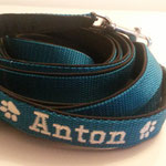 3 Meter Leine mit Name bestickt, gepolstert mit Softshell