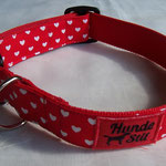 Gurtband rot, Stoff kleine Herzen