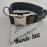Edles Halsband für eine Dobermann Hündin Gurtband schwarz 3cm, Borte Ribbon, Edelstahlschließe
