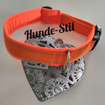 Halsband orange Gurtband 2,5cm, 1,4 mm stark Reflex mit Softshell orange abgepolstert