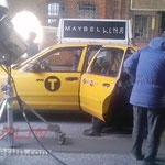 Original New York Taxi bei Dreharbeiten