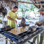 Herstellung der Panela in einer Zuckerrohrmühle