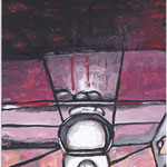 DIE STEHPINKLERIN - SecondArtPostcard - Gouache/mixed media - Postkartenformat - CHF 50.00